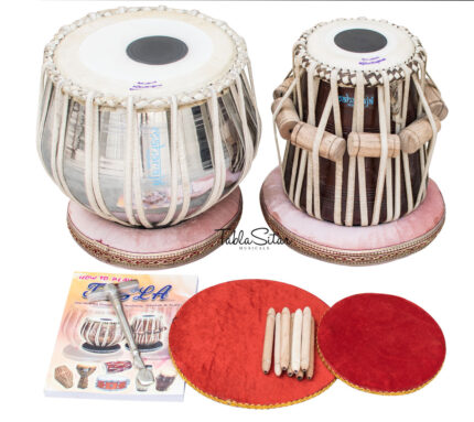 MAHARAJA Classic Tabla Set, 3 Kg Brass Bayan, Finest Dayan, Hammer CG