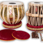 MAHARAJA Floral Design Tabla, 3.5Kg Brass Bayan, Finest Dayan, Bag FG