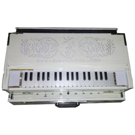 Special White Premier Scale Changing Harmonium - Calcutta Musical Depot